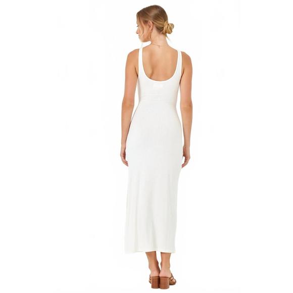 NEW L*SPACE camille front loop cutout midi dress in cream - Picture 4 of 6